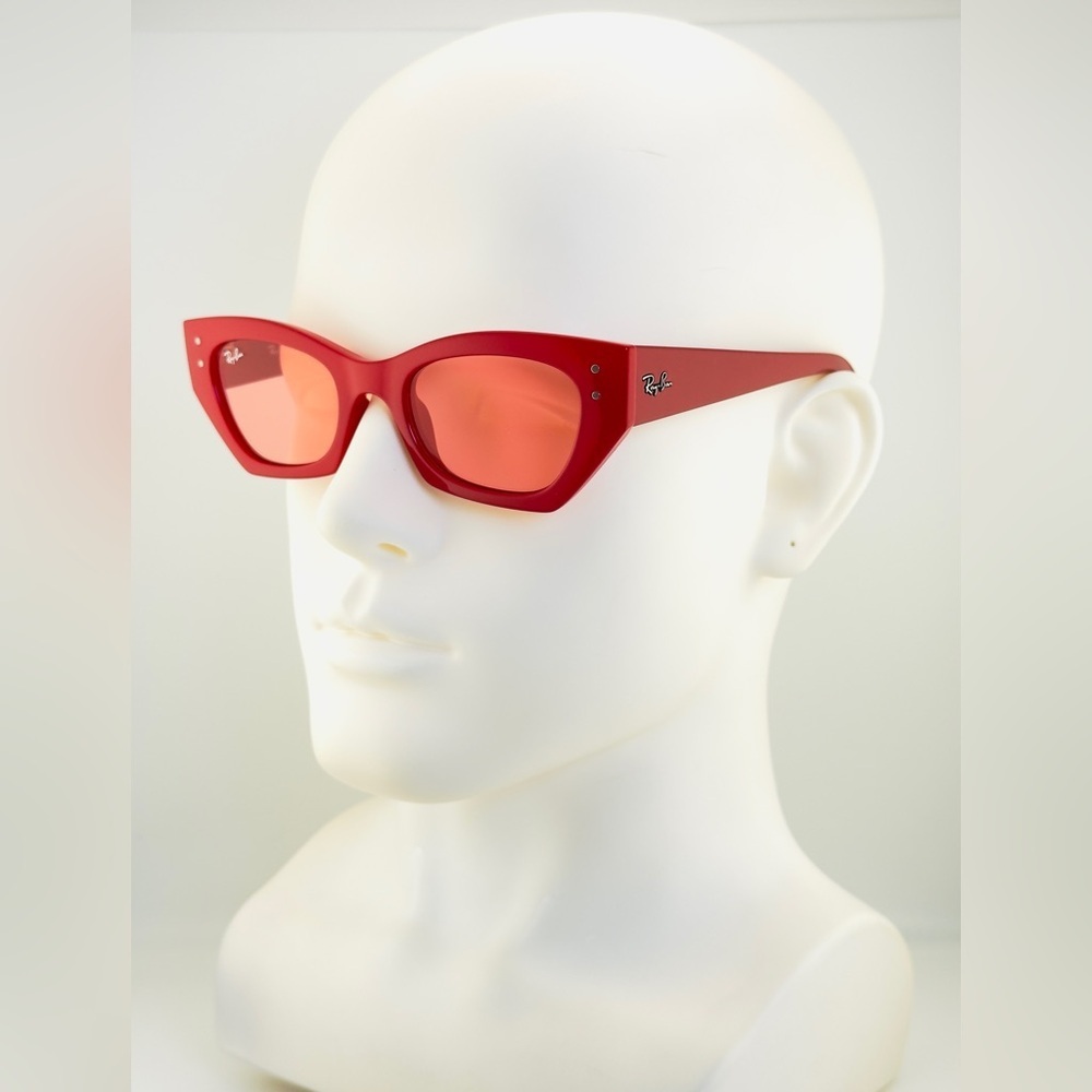 Ray-Ban Zena Sunglasses RB4430 Polished Red Cherry Frame with Pink Lenses Unisex